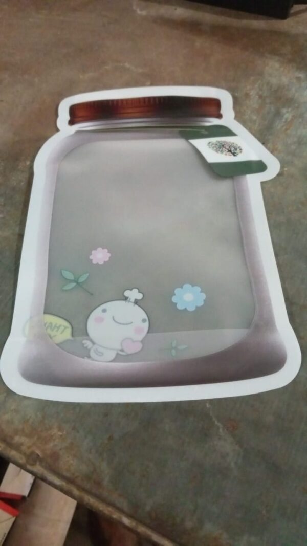Plastic Transparent Big Jar Shaped Pouch With Zipper (1 Pc) - Image 8