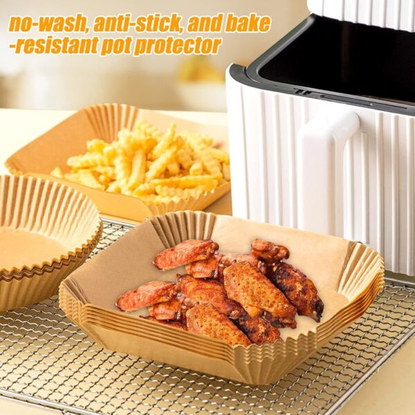 Square Air Fryer Disposable Paper Liner  (50 Pcs Set / 160mmx45mm) - Image 7