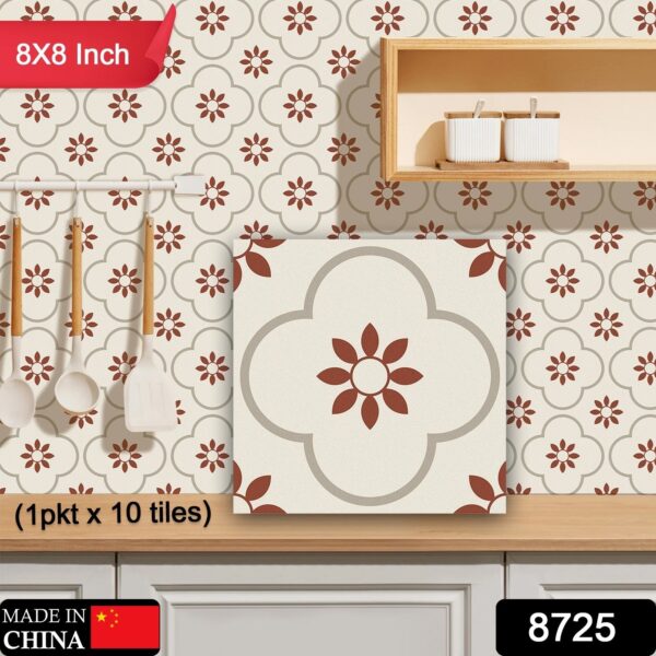 Peel and Stick Floor Tiles Kitchen / Bathroom Backsplash Sticker Detachable Waterproof DIY Tile Stickers for Wall Decoration Tiles Home Decoration (8x8 Inch / 10 Pcs Set) - Image 3