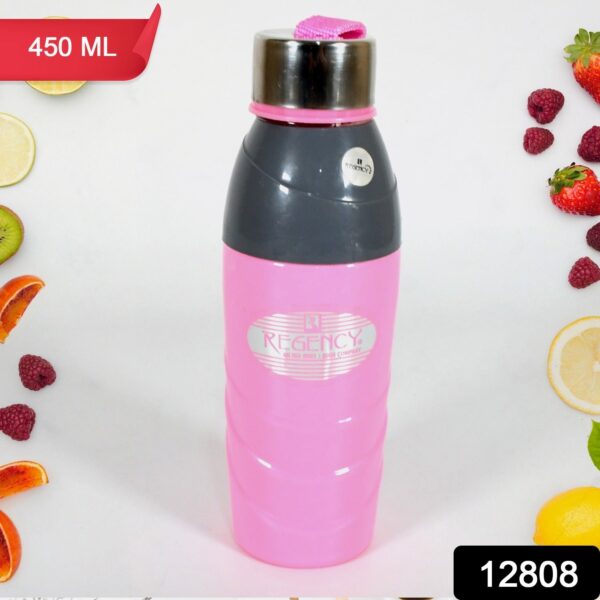 Plastic Sports Insulated Water Bottle with Dori Easy to Carry High Quality Water Bottle, BPA-Free & Leak-Proof! For Kids' School, For Fridge, Office, Sports, School, Gym, Yoga (450 ML / 1 Pc / Multi Color) - Image 2
