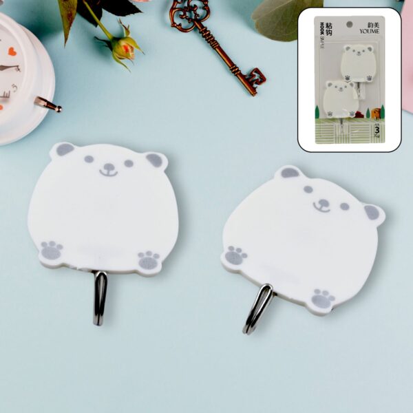 Multipurpose Strong Hook Self-Adhesive hooks for wall Heavy Plastic Hook, Sticky Hook Household For Home , Decorative Hooks, Bathroom & All Type Wall Use Hook , Suitable for Bathroom, Kitchen, Office (2 Pc Set) - Image 5