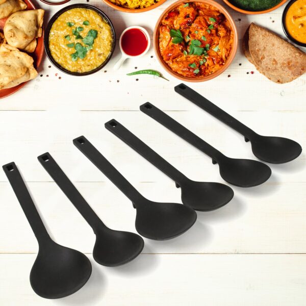 Multipurpose Silicone Spoon, Silicone Basting Spoon Non-Stick Kitchen Utensils Household Gadgets Heat-Resistant Non Stick Spoons Kitchen Cookware Items For Cooking and Baking (6 Pcs Set) - Image 3