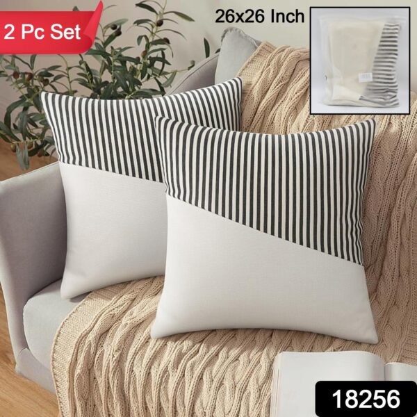 Decorative Pillow Covers Cushion Cases Soft Cotton (26 × 26 Inch / 1 Pair / 2 Pc) - Image 2
