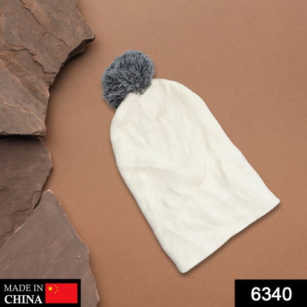 Men's and Women's Skull Slouchy Winter Woolen Knitted Black Inside Fur Beanie Cap. FB - Image 2