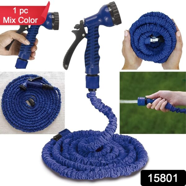 Expandable Magic Garden Hose with Spray Gun, Approx 4 Metre Pipe (1 Set / Mix Color) - Image 2