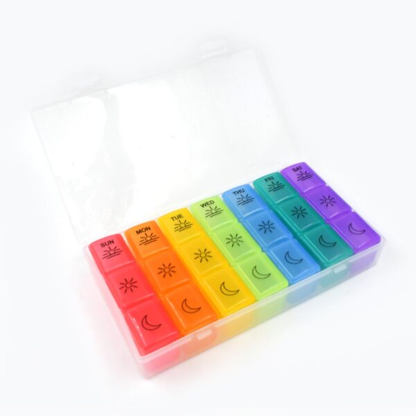Pill Box 7 Day Weekly Medicine Organizer Daily Planner Portable Travel Container Holder for Vitamin and Supplement Moisture-Proof Compartments Case for Pocket Purse Easy to Use BPA Free (21 Grid) - Image 5