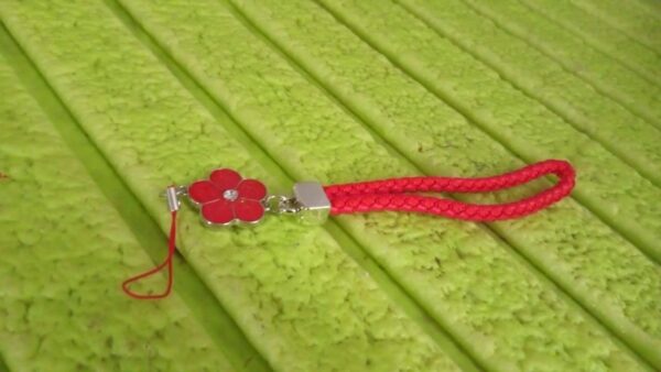 Flower Shape metal alloy pendant Nylon Braided leather hand strap lanyard phone (1 Pc / Multicolor) - Image 7