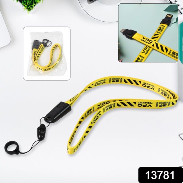 2 in 1 Lanyard Strap USB Charging Cable (1 Pc) - Image 2
