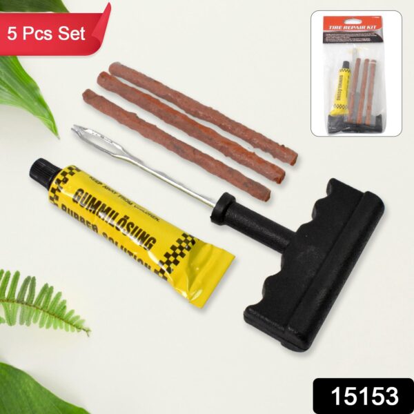 Tyre Puncture Repair Kit with 3 Seal Strips (5 Pcs Set) - Image 2