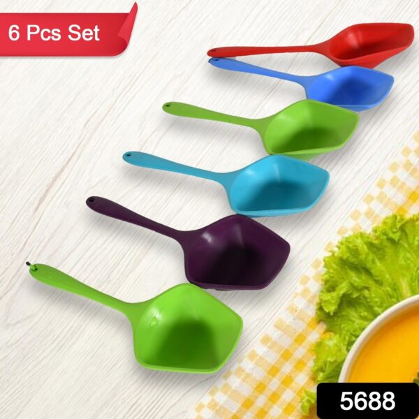 Multipurpose Silicone Spoon, Silicone Basting Spoon Non-Stick Kitchen Utensils Household Gadgets Heat-Resistant Non Stick Spoons Kitchen Cookware Items For Cooking and Baking (6 Pcs Set) - Image 2