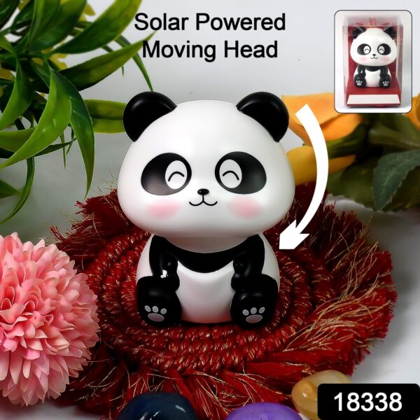 Car Decoration Solar Power Moving Head Panda Statue Creative (1 Pc) - Image 2