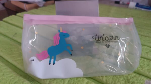 Transparent Unicorn Pencil Zip Pouch Bag (1 Pc) - Image 7