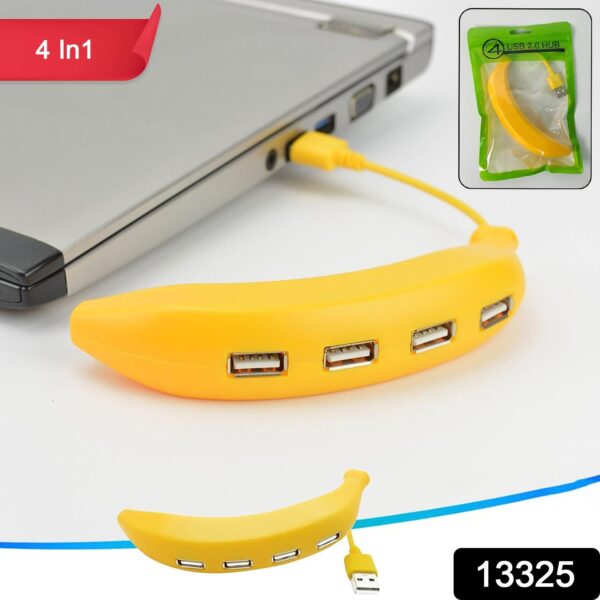 Banana Shape USB Hub, 2.0 Hub USB Splitter, 4-Port USB Hub (1 Pc) - Image 2