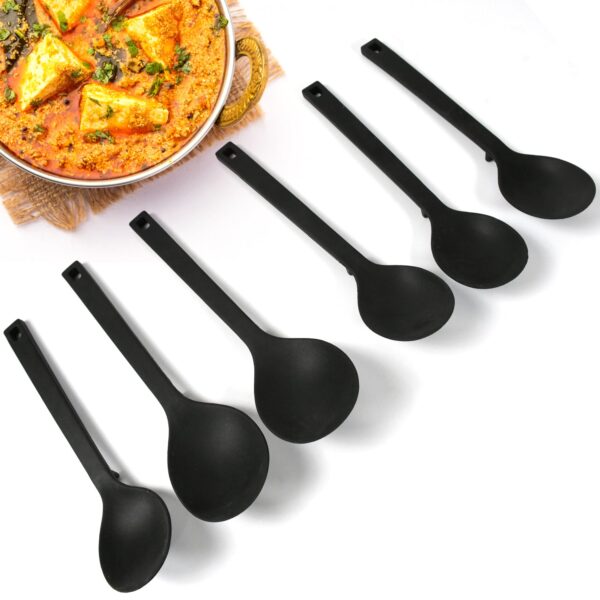 Multipurpose Silicone Spoon, Silicone Basting Spoon Non-Stick Kitchen Utensils Household Gadgets Heat-Resistant Non Stick Spoons Kitchen Cookware Items For Cooking and Baking (6 Pcs Set) - Image 4