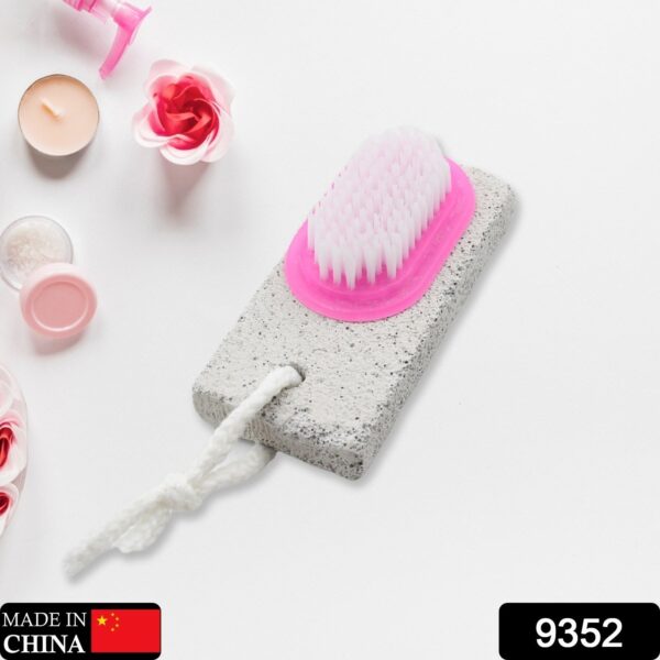 Hand and Foot Brush with pumice stone to Remove Dead Skin & Callus Stone Foot Scrubber Pedicure Brush For Dead Skin - Image 2
