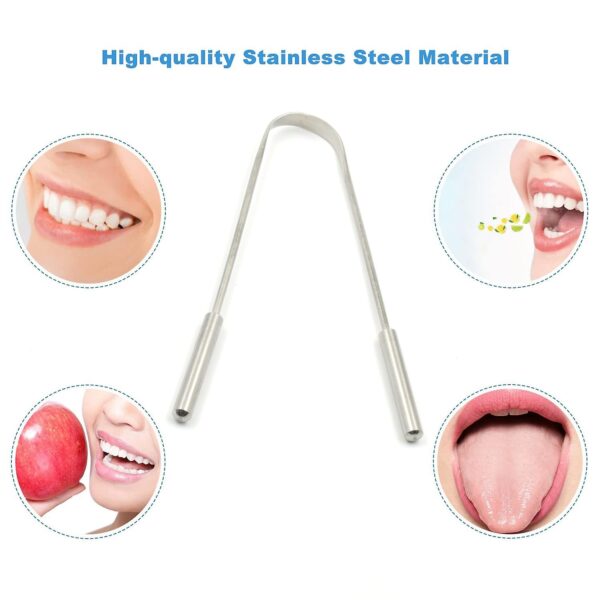 Tongue Cleaner For Kids & Adults | Tongue Scraper For Bad Breath, Maintain Oral Hygiene for Daily Use | for Fresh Breath & Bacteria Removal | Improved Taste (Steel, Copper, Tongue Cleaner / 1 Pc) - Image 2