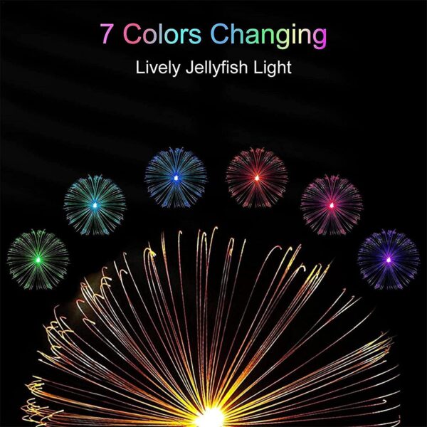2pcs Garden Solar Outdoor Lights Decorative , 7 Colors Changing RGB Light Waterproof Flower Jellyfish Firework Decor for Garden Patio Landscape Pathway Yard Holiday Decor - Image 7