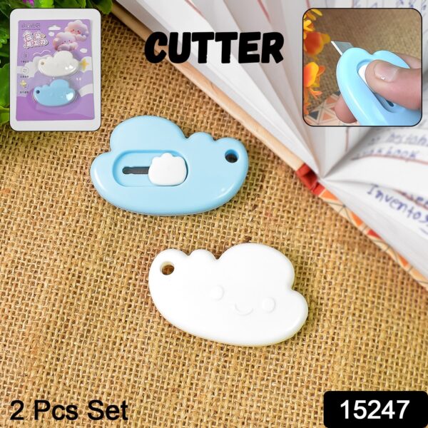 Mini Cloud Shape Cutter Portable Cute Box Cutter (2 Pcs Set) - Image 2
