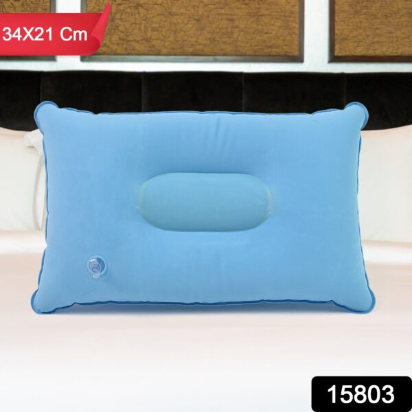Comfortable Inflating Travel Pillow (34×21 Cm / 1 Pc / Mix Color) - Image 2