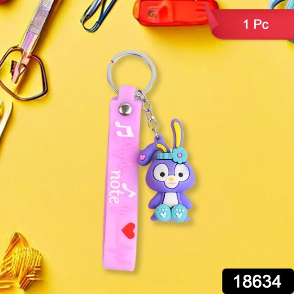 Cute Cartoon Silicone 3D Key Chain with Metal Hook & Strap (Pack of 1) - Image 3