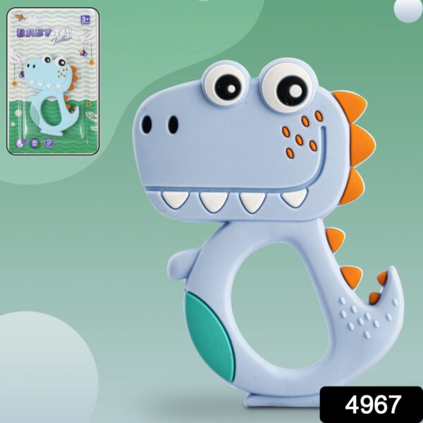 Silicone Dinosaur Teether for Baby (1 Pc / Mix Design & Color) - Image 2