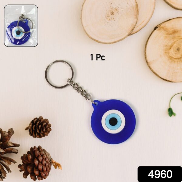 Evil Eye Rubber / Silicone Keychain (1 Pc / Blue Color) - Image 2