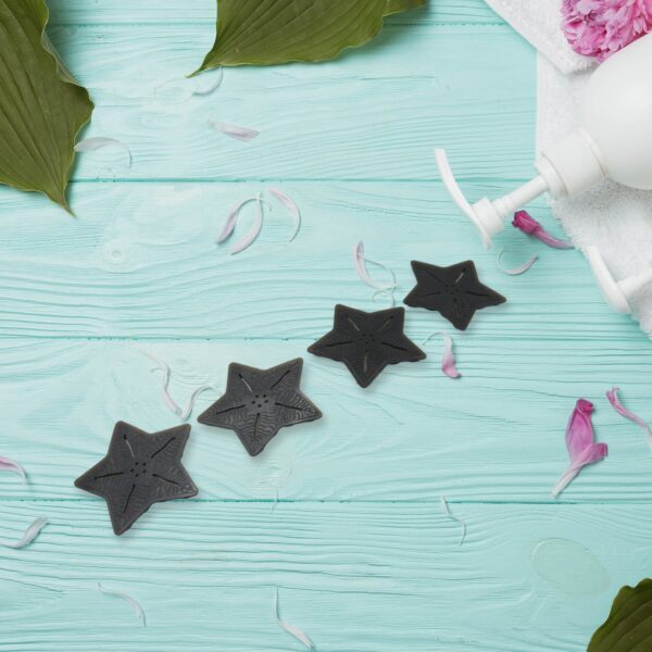 Mini  Pvc Anti-Slip Bat Mat Non Slip Baby Bath Mats, Mini Child Safety Anti Slip Shower Mats Star Shaped for Kids (4 pc Set) - Image 3