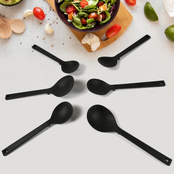 Multipurpose Silicone Spoon, Silicone Basting Spoon Non-Stick Kitchen Utensils Household Gadgets Heat-Resistant Non Stick Spoons Kitchen Cookware Items For Cooking and Baking (6 Pcs Set) - Image 5