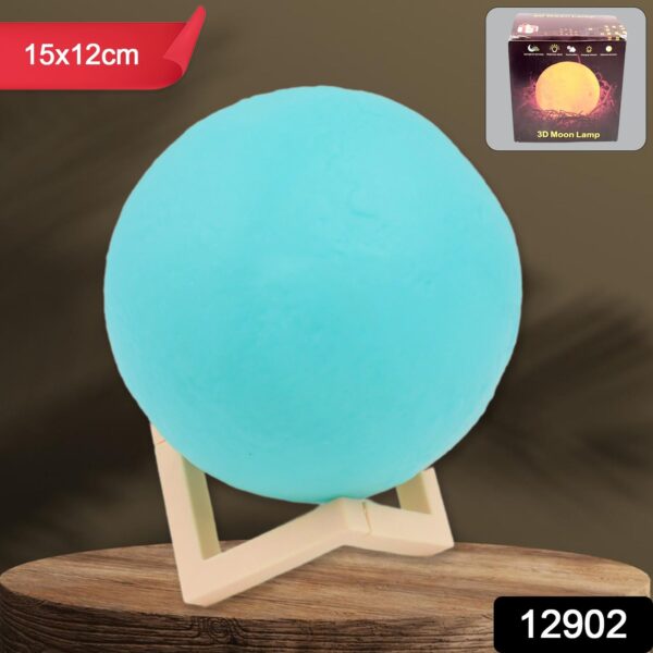 Moon Night Lamp Blue Color with Plastic Stand (15 x12 Cm / 1 Pc) - Image 2