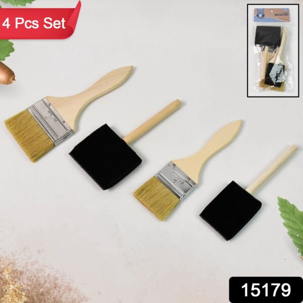 Paint Brush for Wall Painting & Foam Brush Painting Sponge Tool (4 Pcs Set) - Image 2