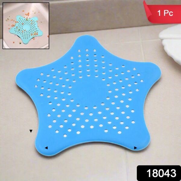 Star Shape Suction Cup Kitchen Bathroom Sink Drain Strainer Hair Stopper Filter, Star Shaped Sink Filter Bathroom Hair Catcher, Drain Strainers Cover Trap Basin (1 Pc) - Image 2