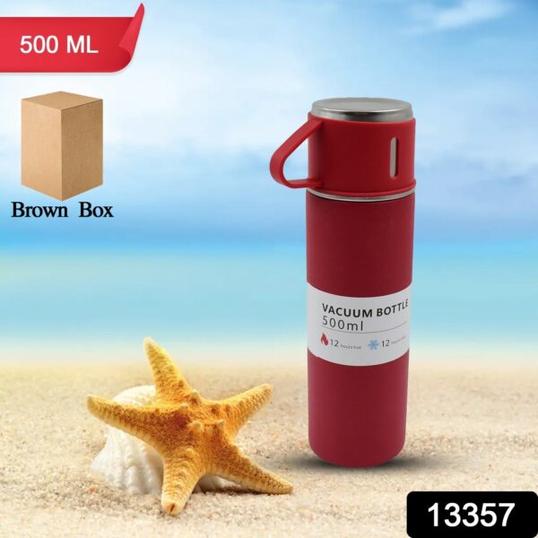 Stainless Steel Vacuum Insulated Water Bottle With Coffee / Tea Mug (500 ML) - Image 2