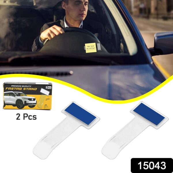 Windscreen cardholder, Fastag Stand, Transparent Ticket Holder Car (2 Pc Set) - Image 2