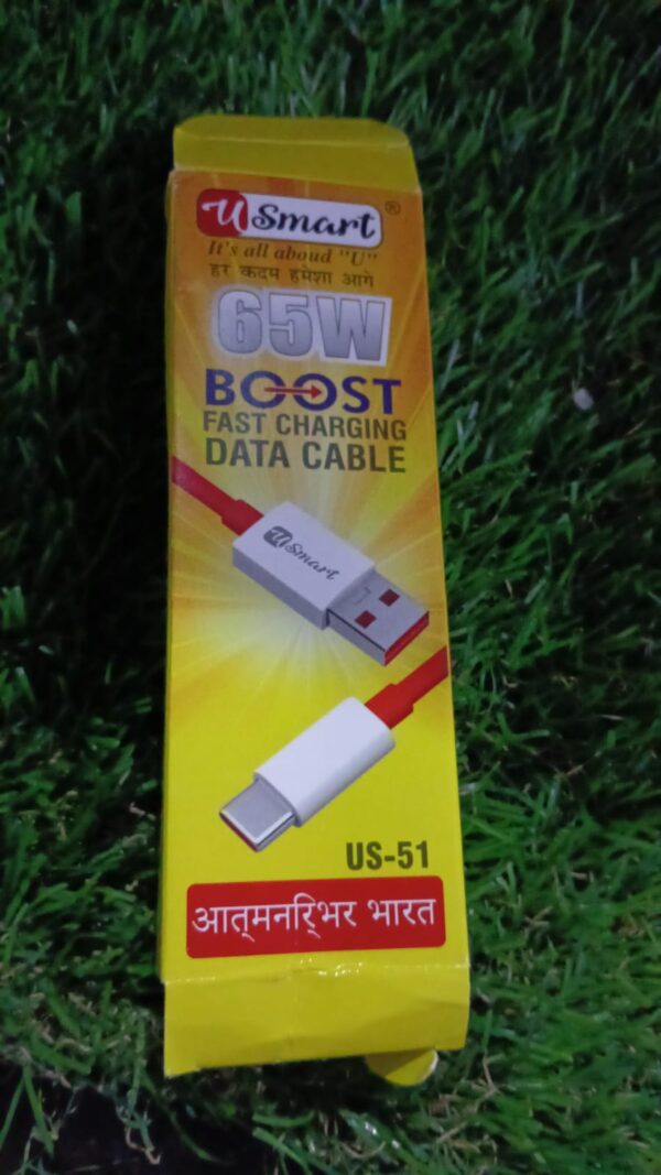 Type C data cable Fast Charging Data Cable (1000 MM / 65W / 1 Pc) - Image 9