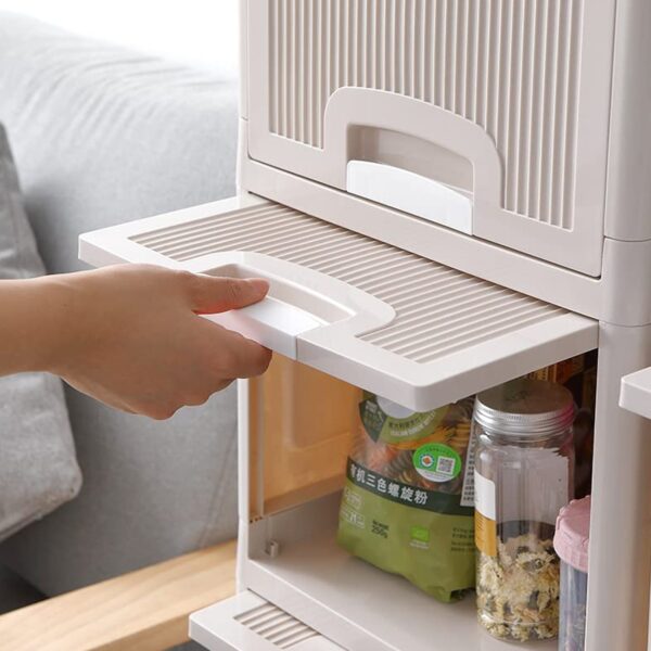 Multipurpose Storage Cabinet, Storage Solutions plastic drawers || Multi Layer Wardrobe Storage Drawers || Foldable Multipurpose Drawer Units For Kitchen, Bathroom, Bedroom, Cloth (4 Layer) - Image 4
