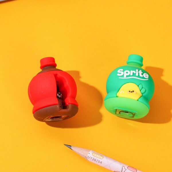 2-in-1 3D Cold Drink Bottle Shape Rubber Pencil Sharpener and Eraser Set, Stationery for Kids School Boys Girls, Birthday Return Gifts (24 Pcs Set ) - Image 4