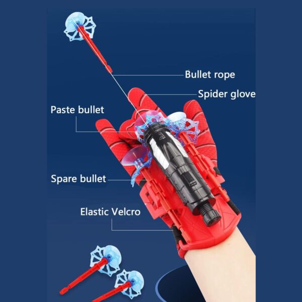 Web Shooter Toy for Kids Fans, Launcher Wrist Gloves Toys For Kids, Boys Superhero Gloves Role-Play Toy Cosplay, Sticky Wall Soft Bomb Funny Children's Educational Toys - Image 4