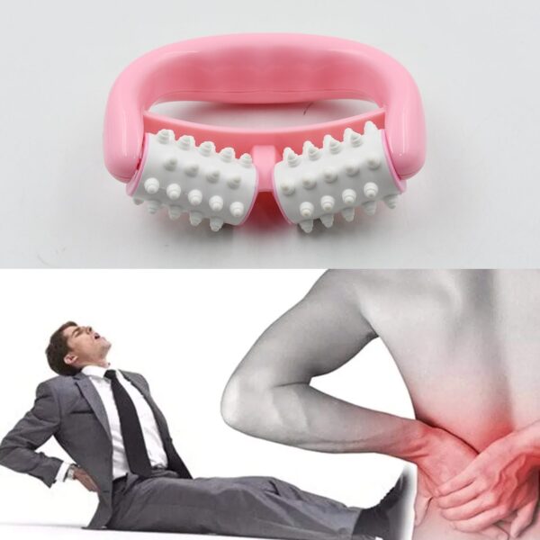 Manual Round Handle Plastic 2 Rollers Massage Roller Cellulite Roller for Legs, Arms, Back, Muscle Pain Relief and Muscle Relaxation - Image 3