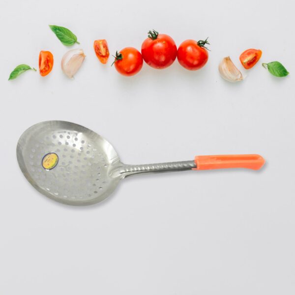 Colander Spoon, Non Slip Hand Polished Thickened Hot Pot Spoon for Kitchen for Restaurant, Stainless Steel Cooking Colander Skimmer Slotted Spoon Kitchen Strainer Ladle with Long Handle for Kitchen Cooking Baking (35 Cm) - Image 4