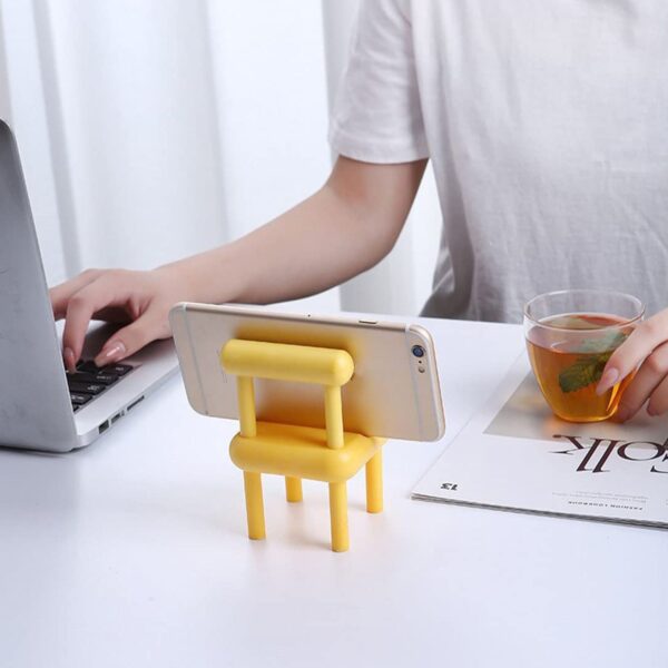 Mobile Phone Holder, Mini Chair Cell Phone Stand, Portable Smartphone Dock, Cellphone Holder for Desktop Design Compatible with All Mobile Phones (1 Pc) - Image 4