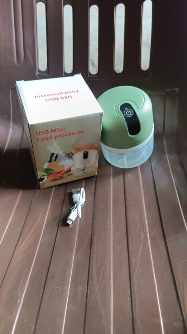 Wireless USB Rechargeable Mini Electric Garlic Machine / Chopper 3 Blades (250Ml) - Image 10