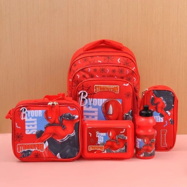 5 in 1 School Bag Includes lunch bag, 14 inch School Bags, water bottle & pencil case in box packing (1 Set / Mix Color)) - Image 7