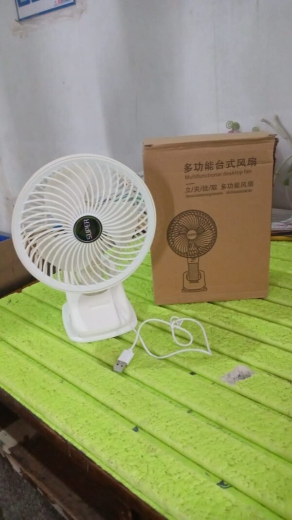 Multifunctional USB Desk Fan Clipped Fan / Plug & Play Fan (1 Pc / With Brown Box / On / Off Switch Not Provided) - Image 8
