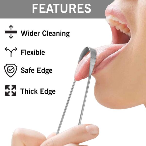 Tongue Cleaner For Kids & Adults | Tongue Scraper For Bad Breath, Maintain Oral Hygiene for Daily Use | for Fresh Breath & Bacteria Removal | Improved Taste (Steel, Copper, Tongue Cleaner / 1 Pc) - Image 5