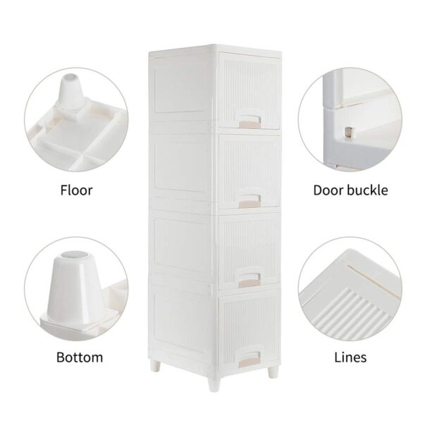 Multipurpose Storage Cabinet, Storage Solutions plastic drawers || Multi Layer Wardrobe Storage Drawers || Foldable Multipurpose Drawer Units For Kitchen, Bathroom, Bedroom, Cloth (4 Layer) - Image 5