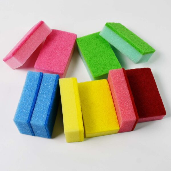 Multi-Purpose Multi Color Scratch Scrub Sponges (10 Pcs Set) - Image 5
