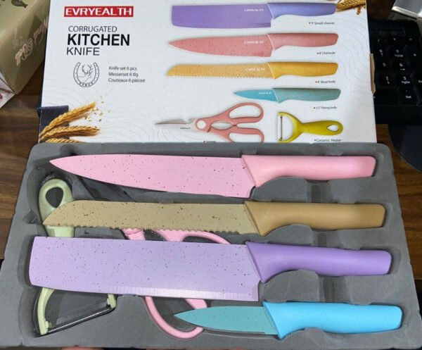 Corrugated 6Pc Kitchen Knife Set Professional Box Knife Set 6 Piece Forged Kitchen Knives with Box. - Image 6