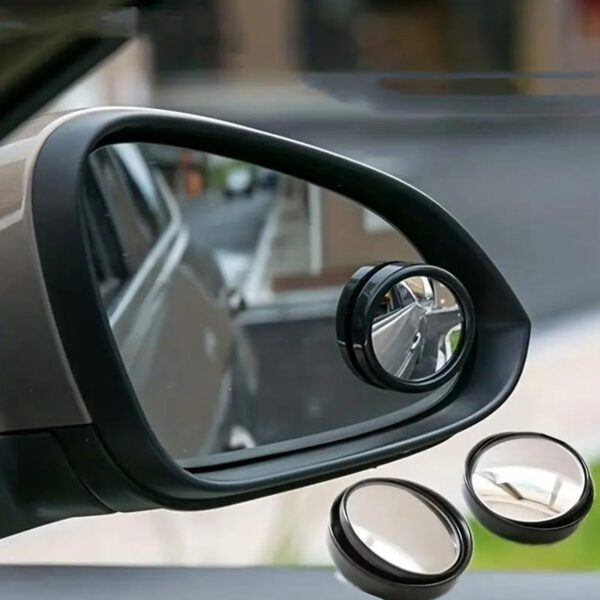 360DEGREE BLIND SPOT ROUND WIDE ANGLE ADJUSTABLE CONVEX REAR VIEW MIRROR - PACK OF 2 - Image 5