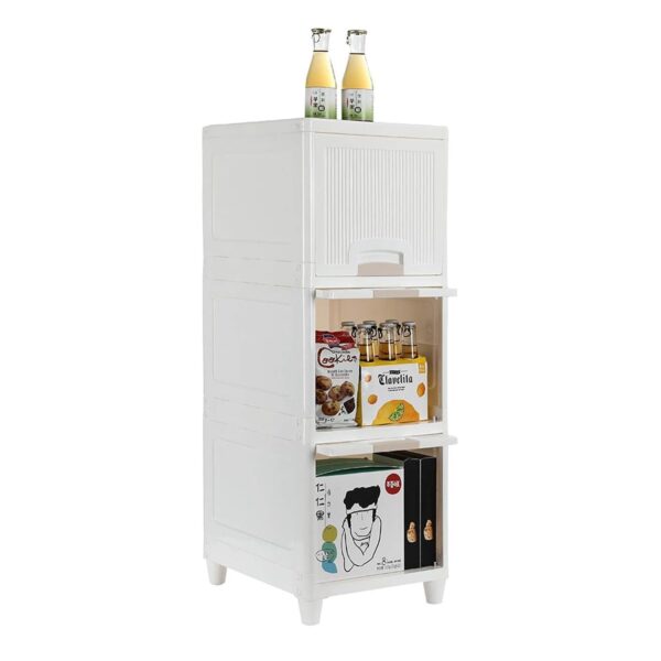 Multipurpose Storage Cabinet, Storage Solutions plastic drawers || Multi Layer Wardrobe Storage Drawers || Foldable Multipurpose Drawer Units For Kitchen, Bathroom, Bedroom, Cloth (3 Layer) - Image 5