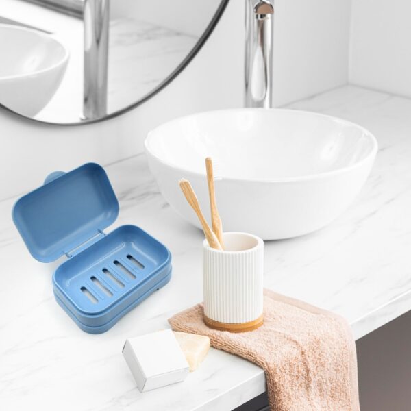 Soap Dish with Drain Soap Holder, Soap Saver Easy Cleaning, Soap Tray for Shower Bathroom Kitchen (1 Pc) - Image 4